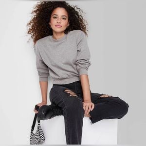 Grey Cropped Sweatshirt ~ Wild Fable